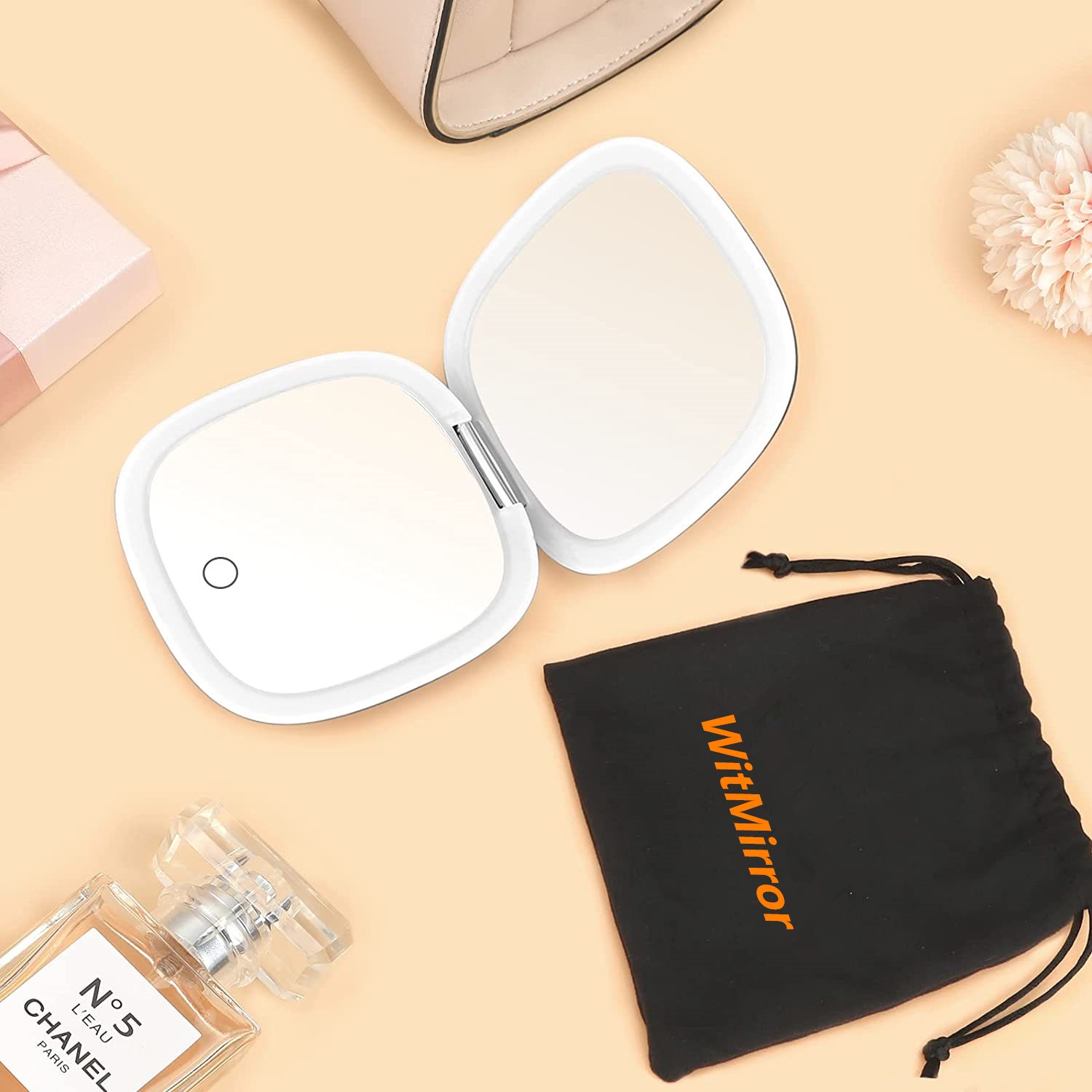 Compact Makeup Mirror with LED Lights