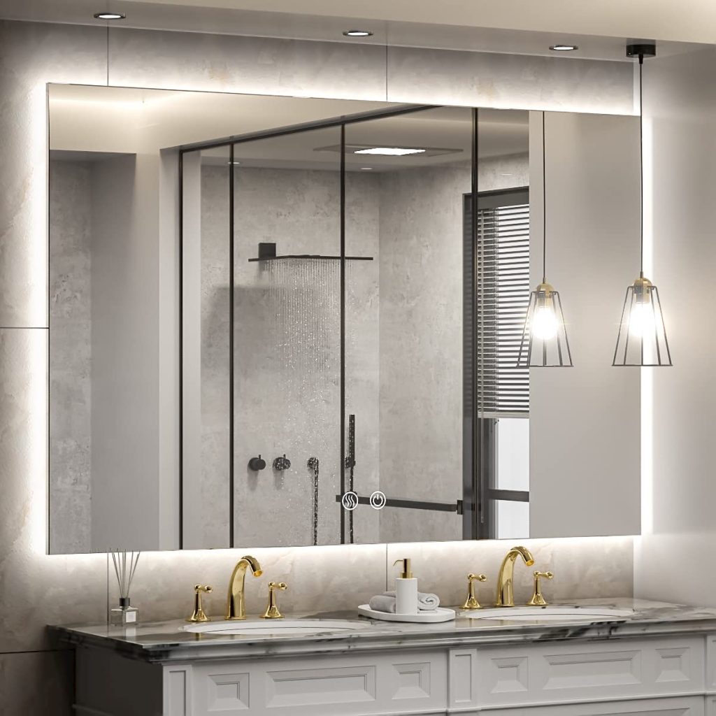 矩形背光 LED 浴室化妆镜