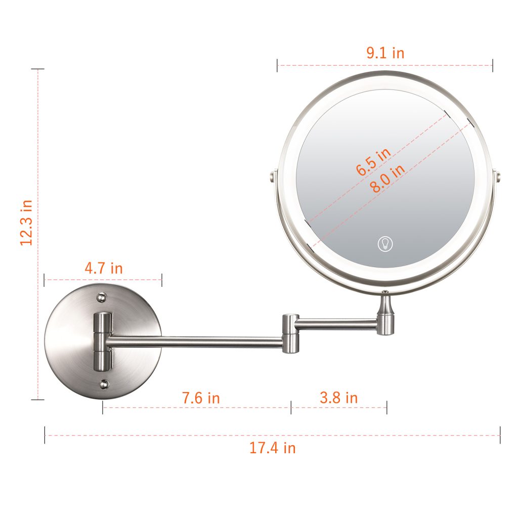 可充电 LED 壁挂化妆镜 N（10 倍放大） - image 7