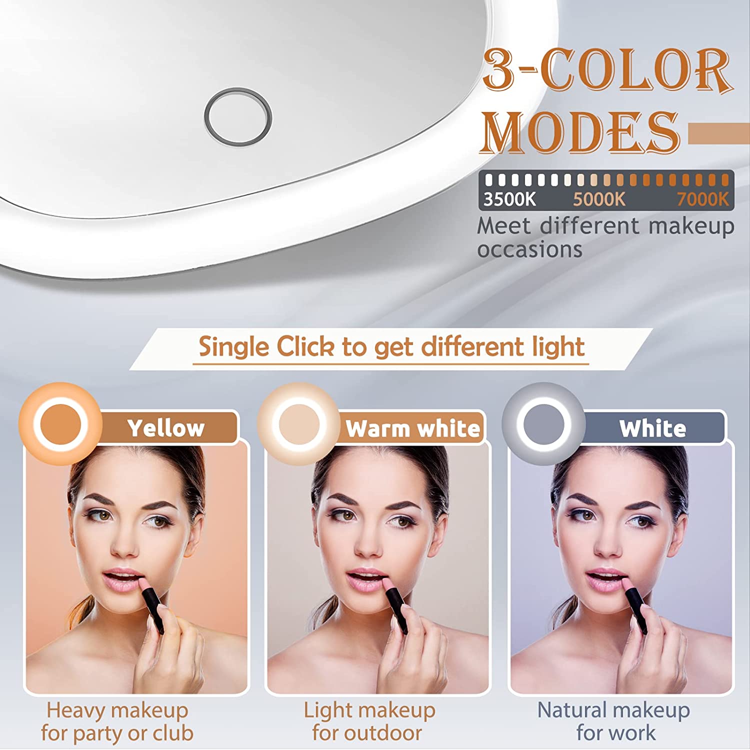 Compact Makeup Mirror with LED Lights