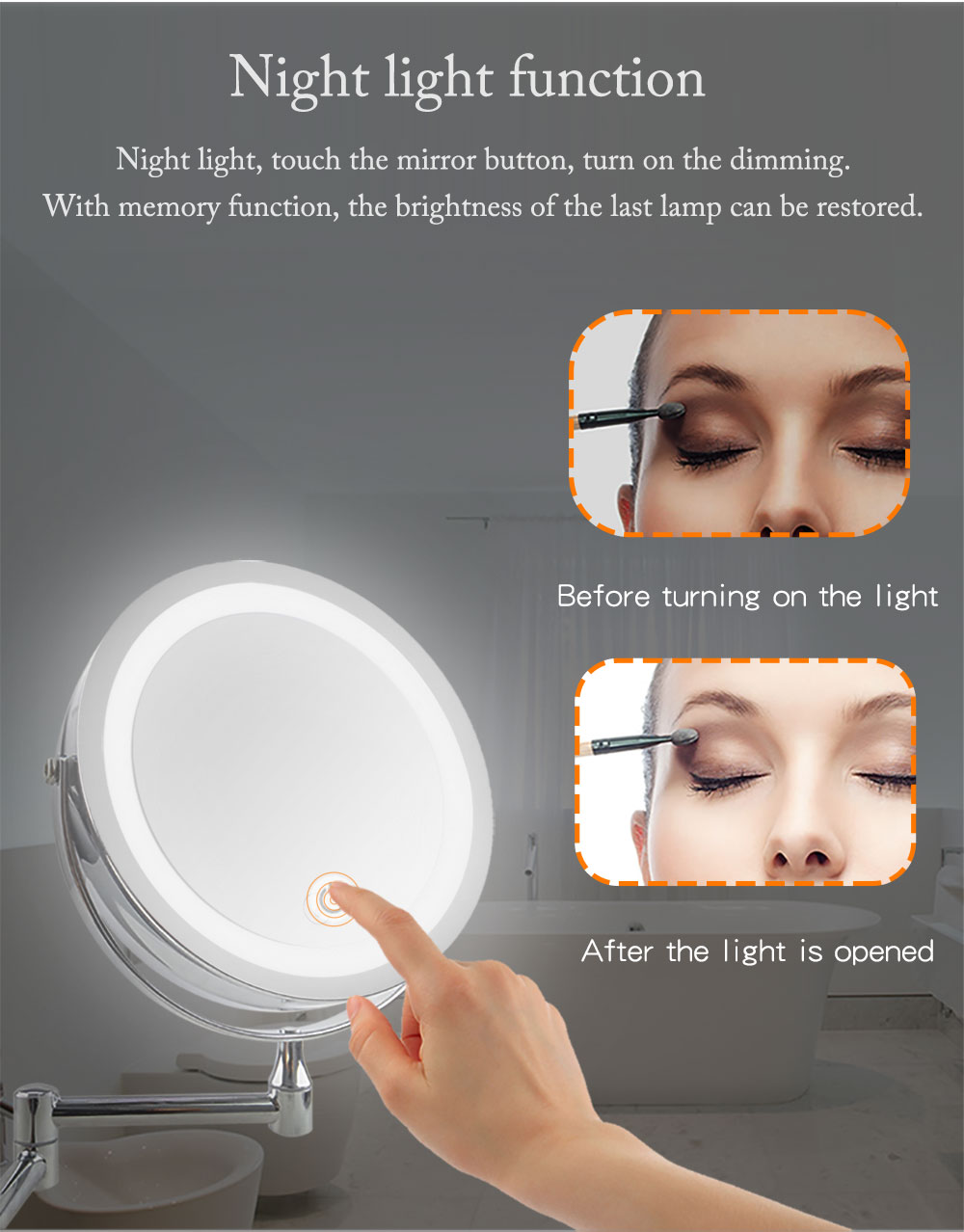 LED Wall Mounted Makeup Mirror-D