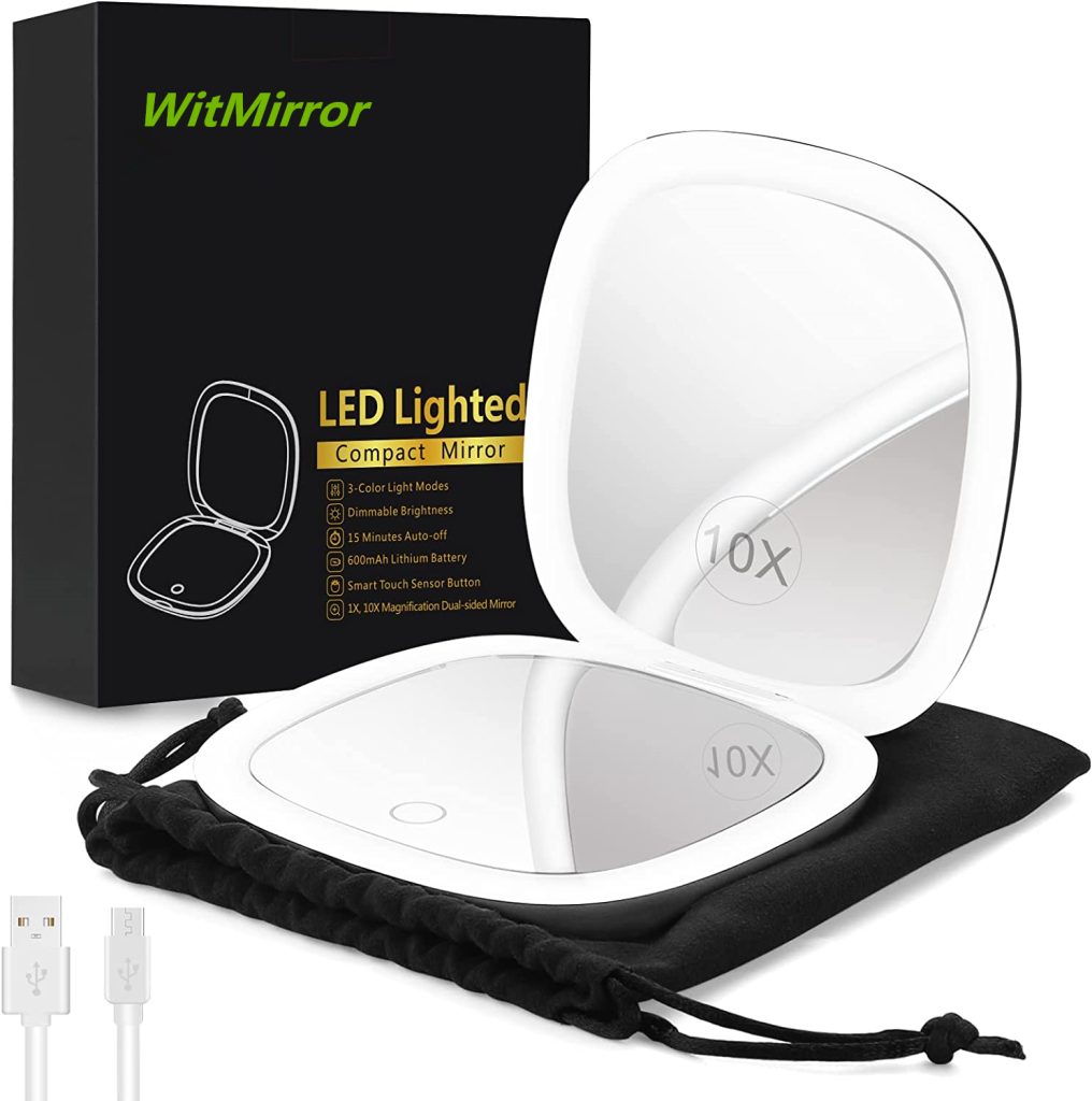 LED 折叠随身镜（1 倍 / 10 倍双面，可充电） - image 3