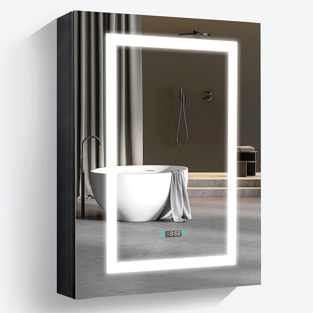 带插座和 USB 的 LED 镜柜（24×32 英寸）
