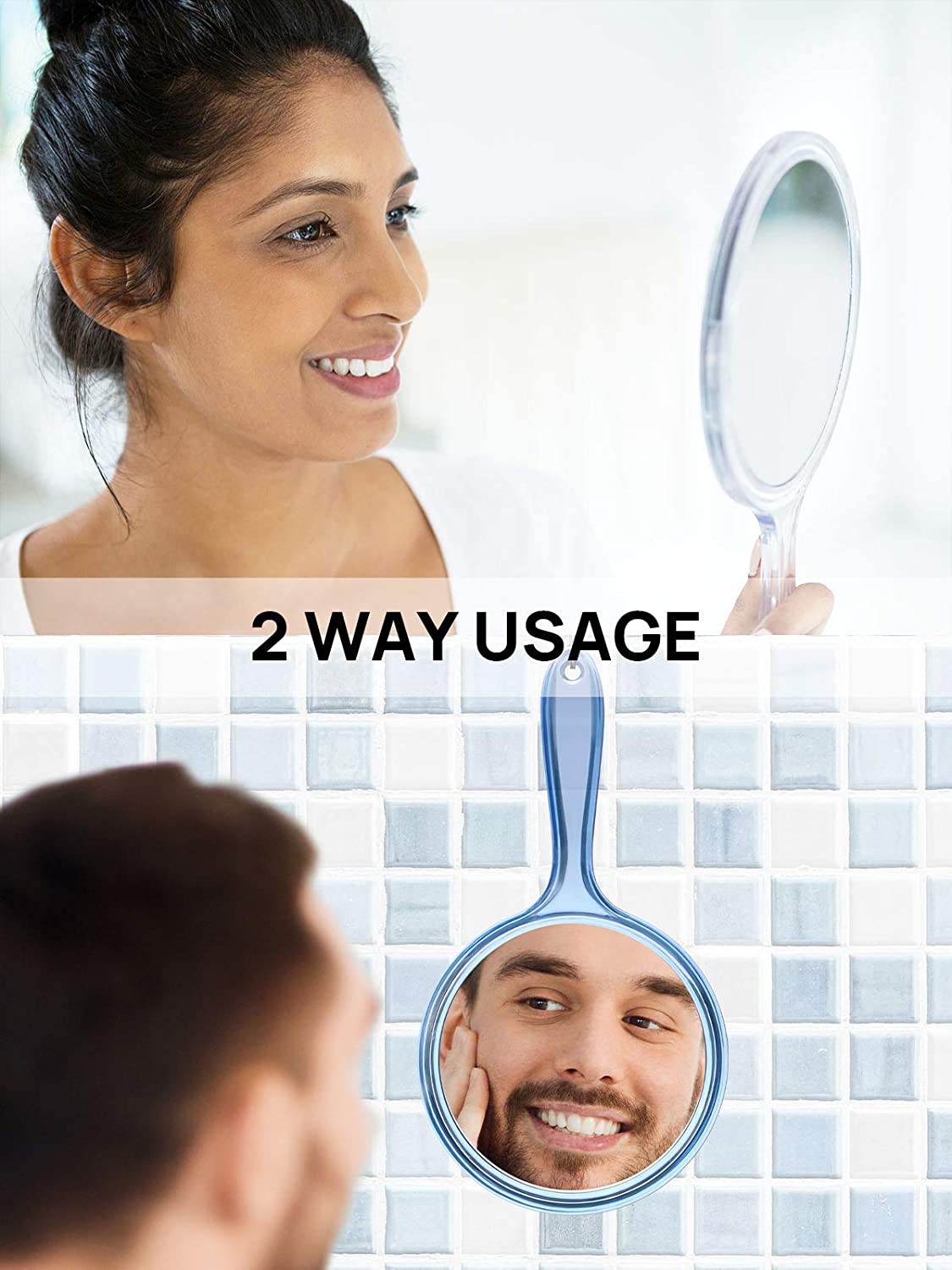 Double-Sided Handheld Mirror