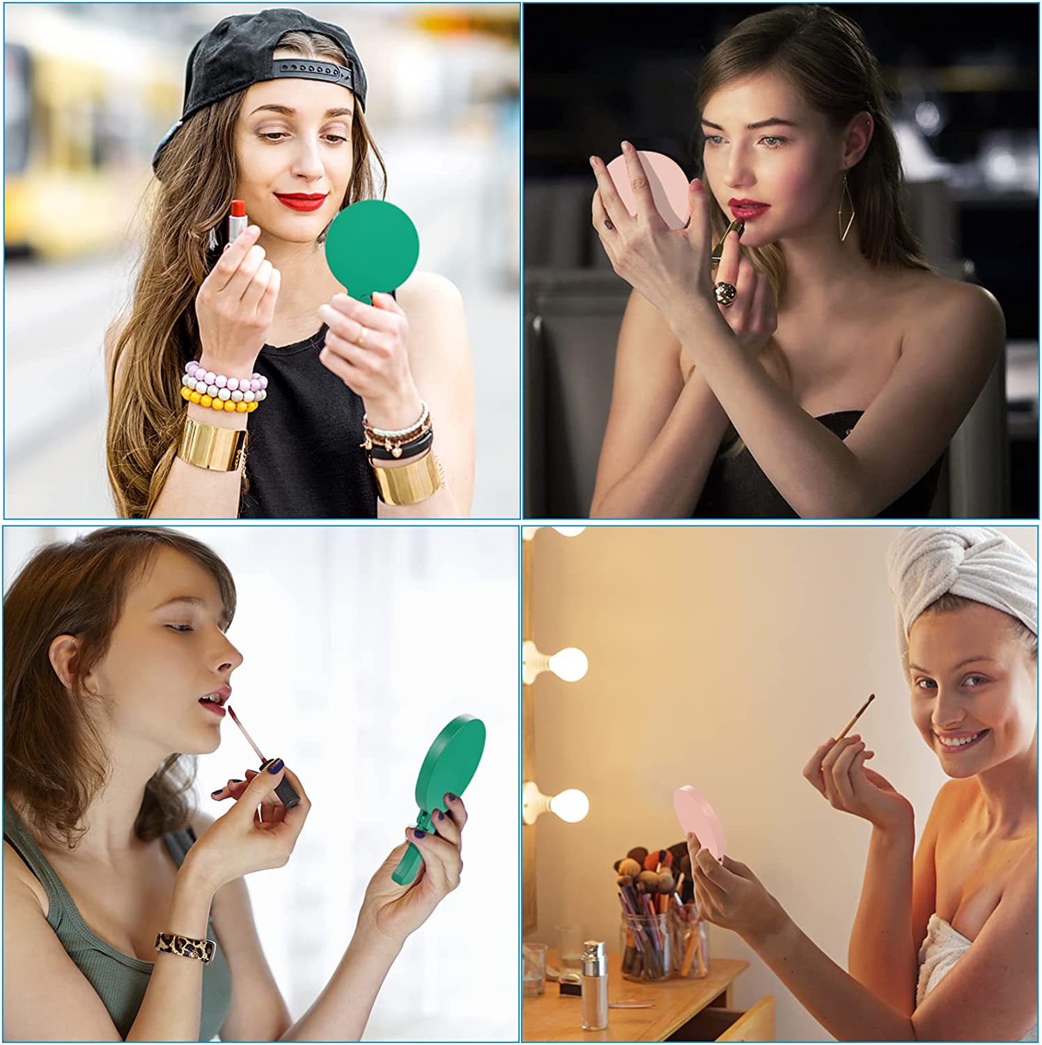 Hand Mirror with Light Rechargeable
