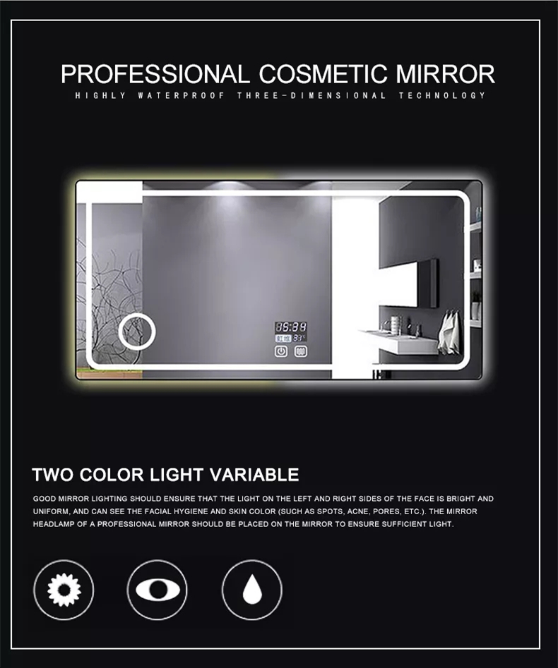 Bathroom Mirror Smart Led Light Touch Sensor