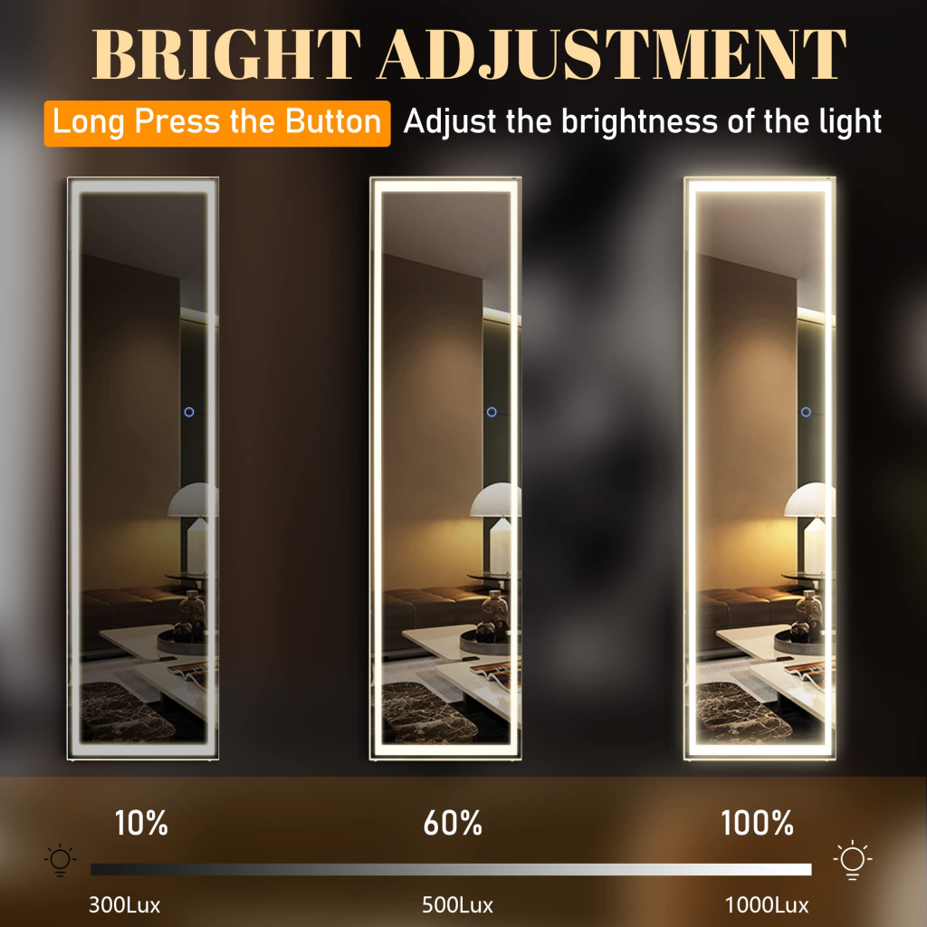LED 全身镜（触摸调光，3000–6000K） - image 3