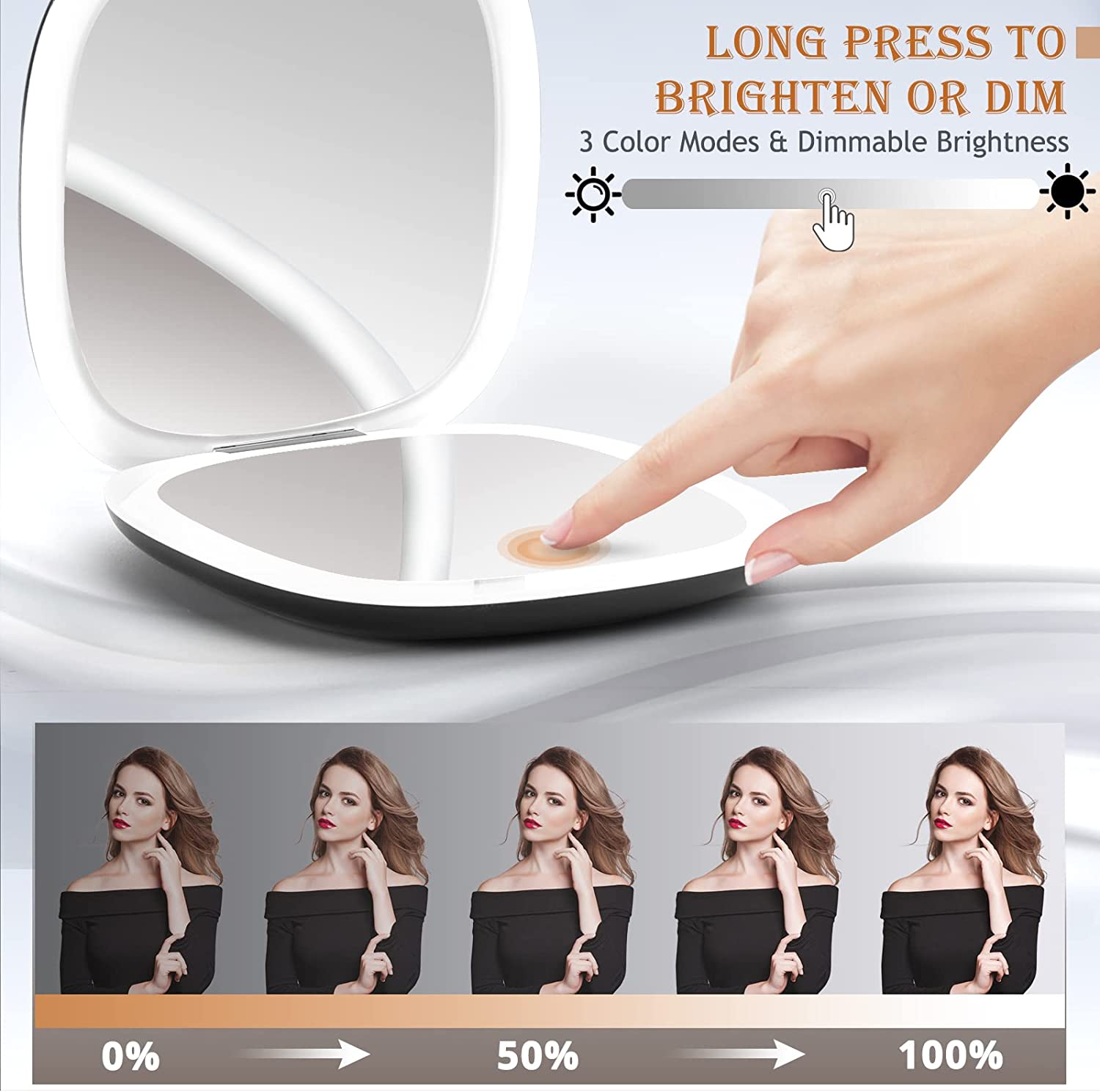 Compact Makeup Mirror with LED Lights