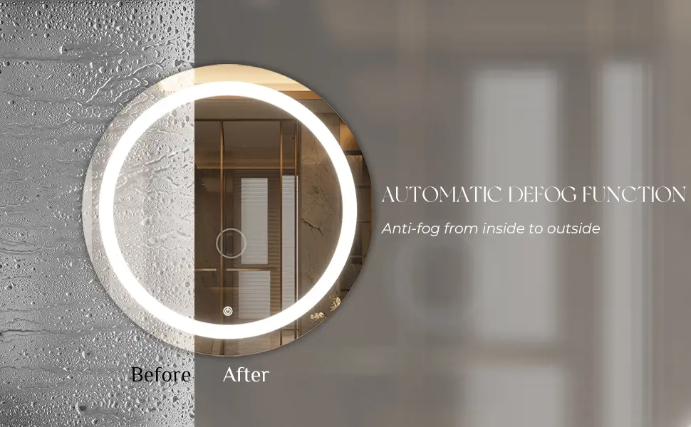 Frameless Round Bathroom Vanity Mirror