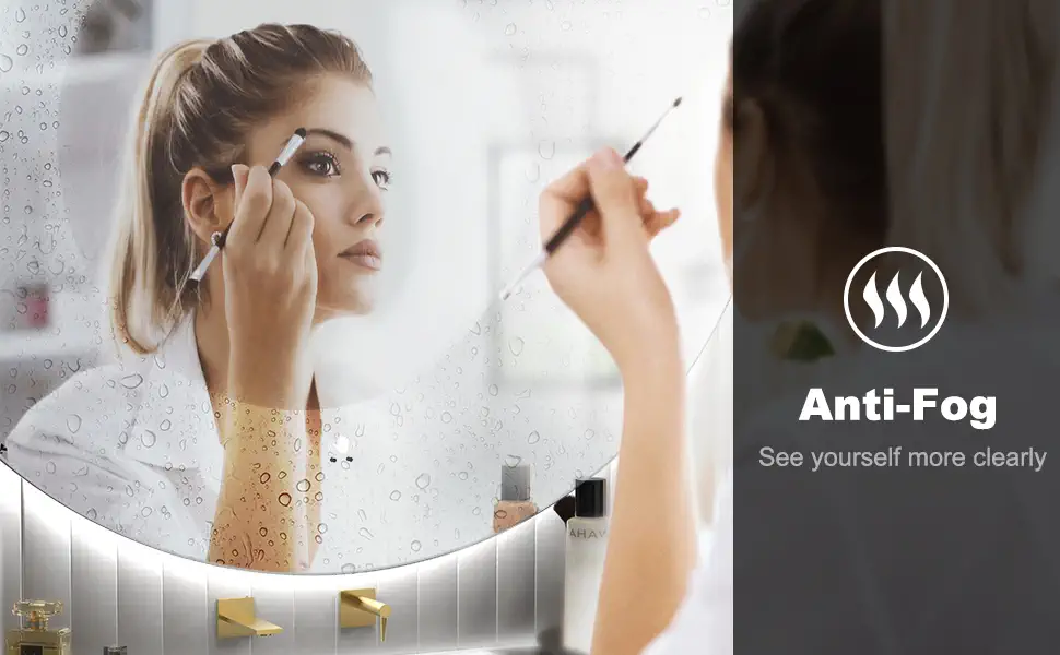 Frameless Round Backlit Bathroom Mirror