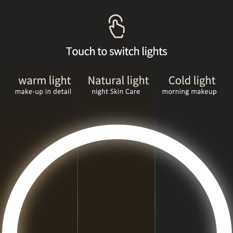 可充电 LED 塑料化妆镜 H（90° 翻转） - image 2