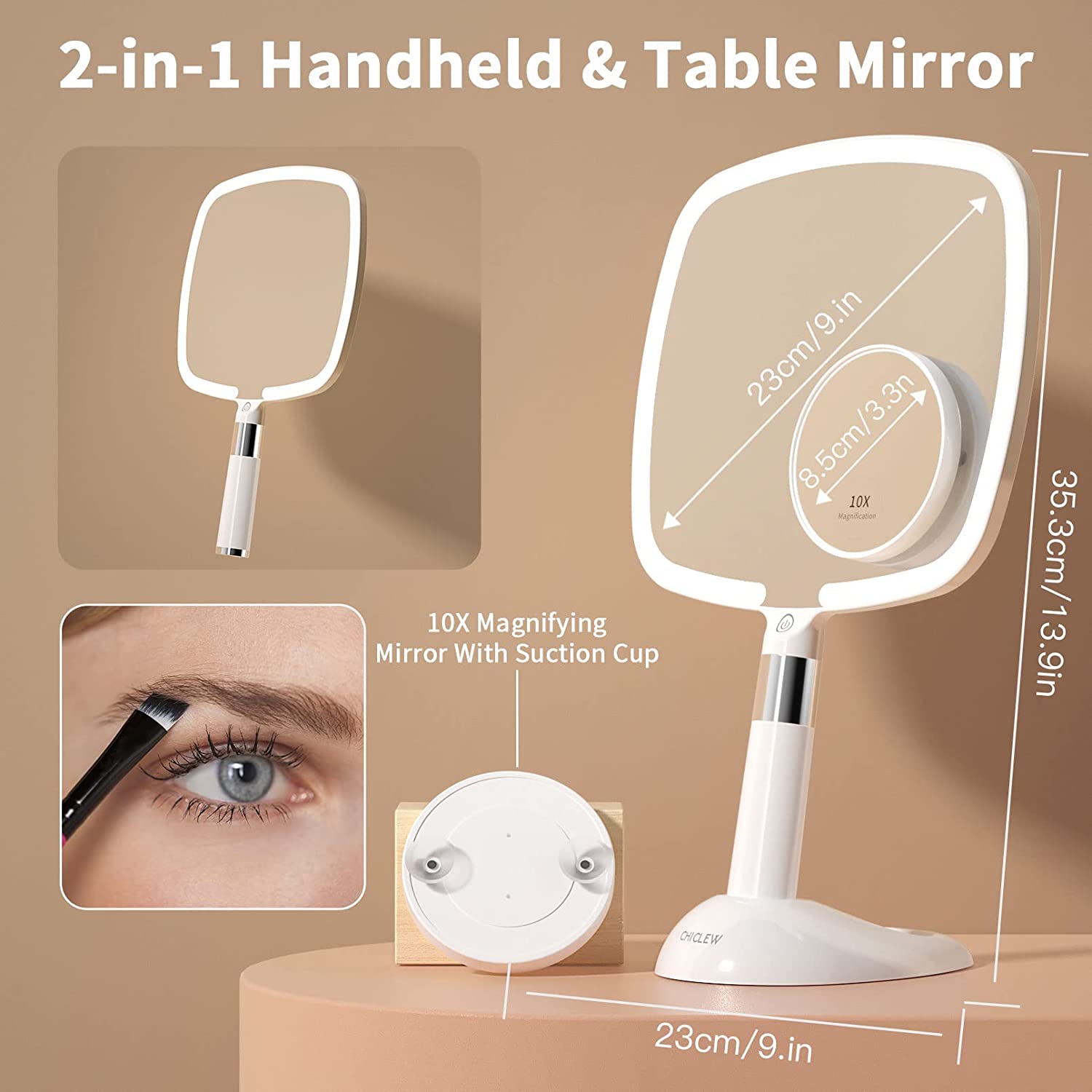 Rechargeable LED Handheld Mirror