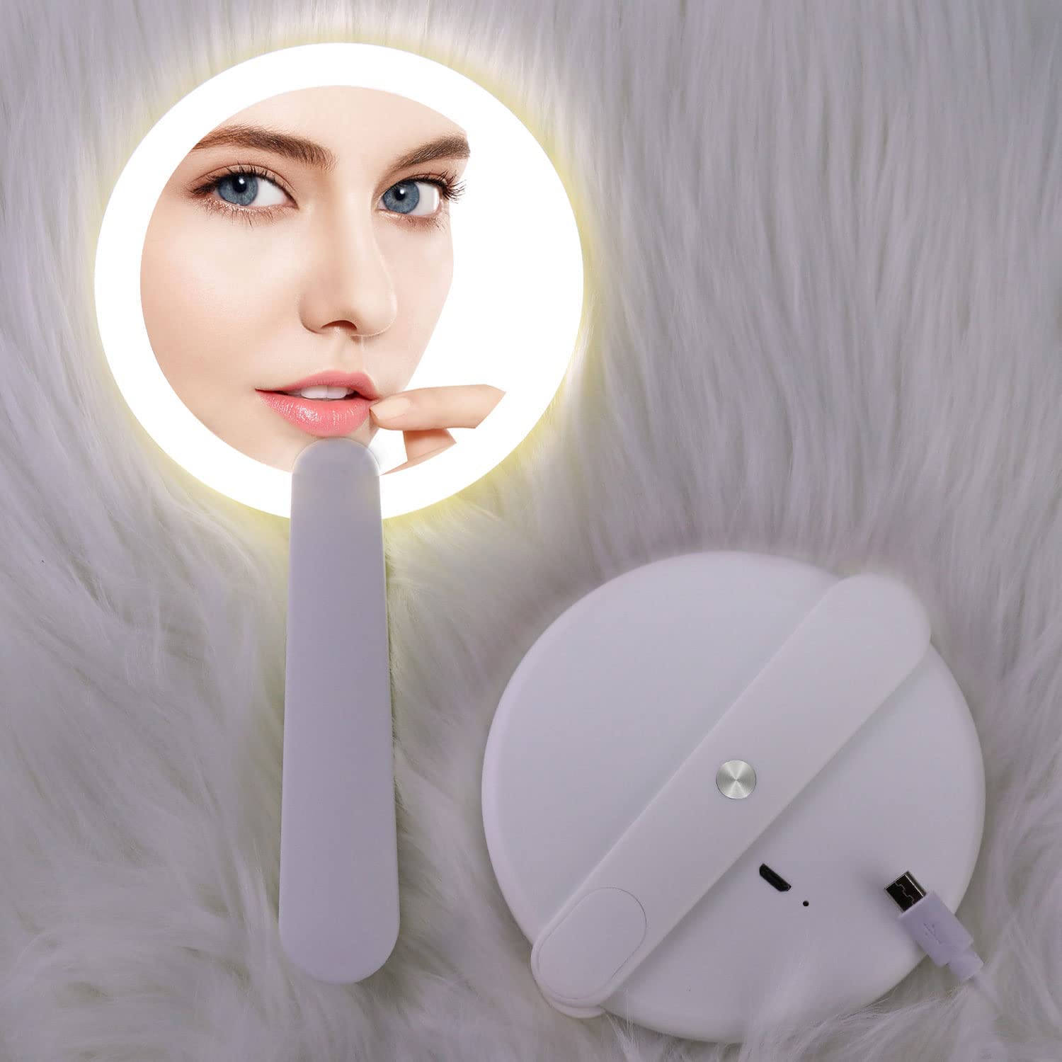 LED Foldable Travel Handheld Mirror