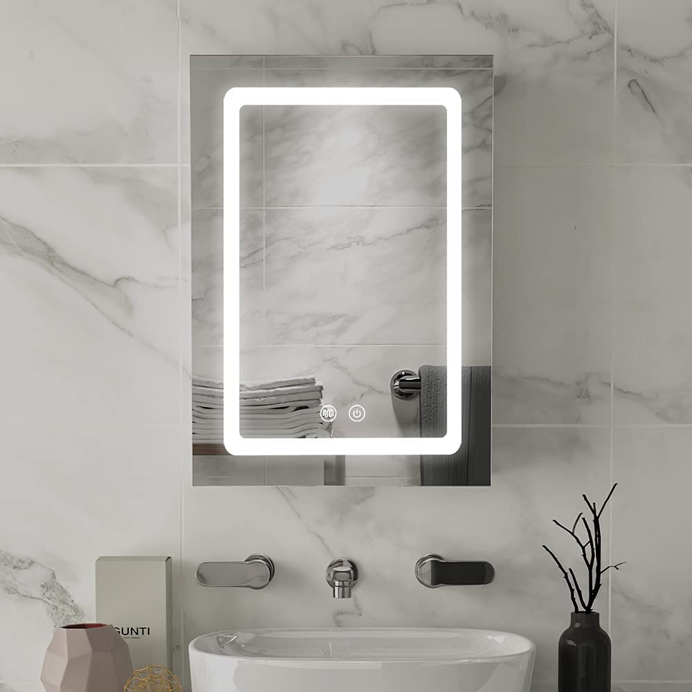 不锈钢防雾 LED 镜柜（20×28 英寸） - image 3