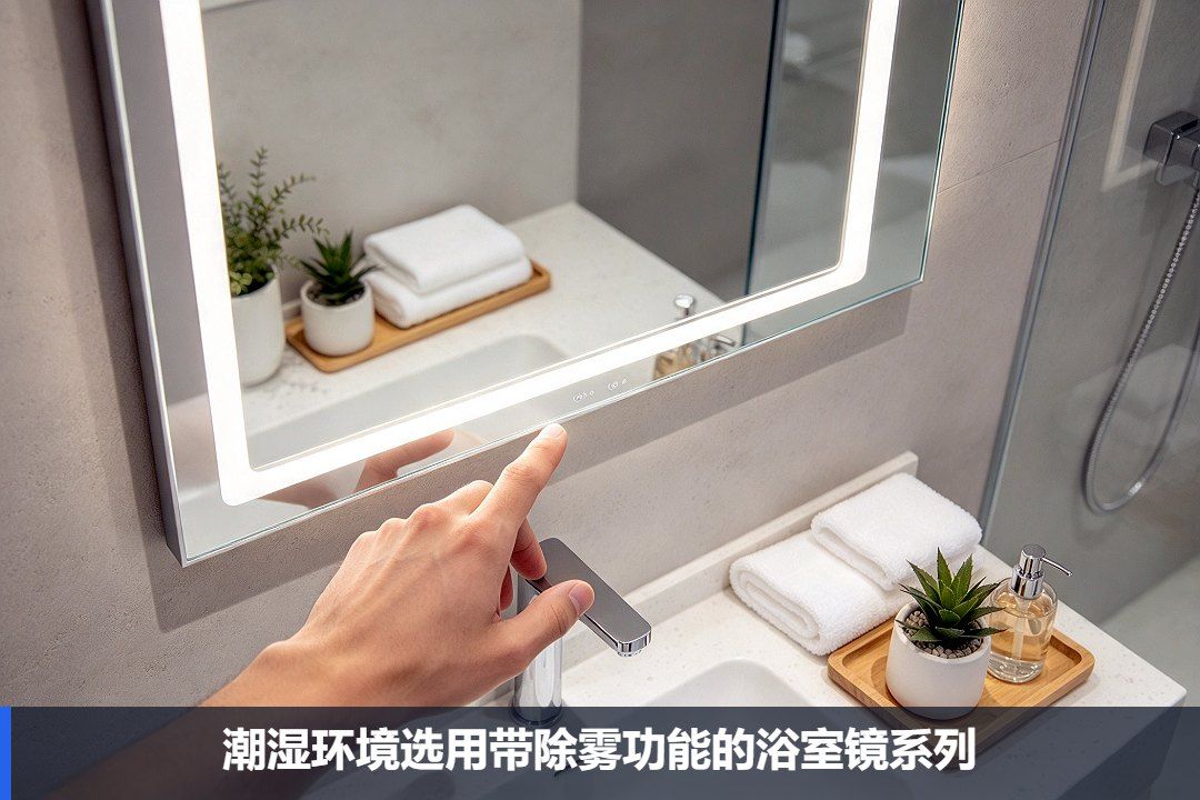 مرآة الحمّام LED المضادة للضباب TCYSJ-A (مستطيلة)