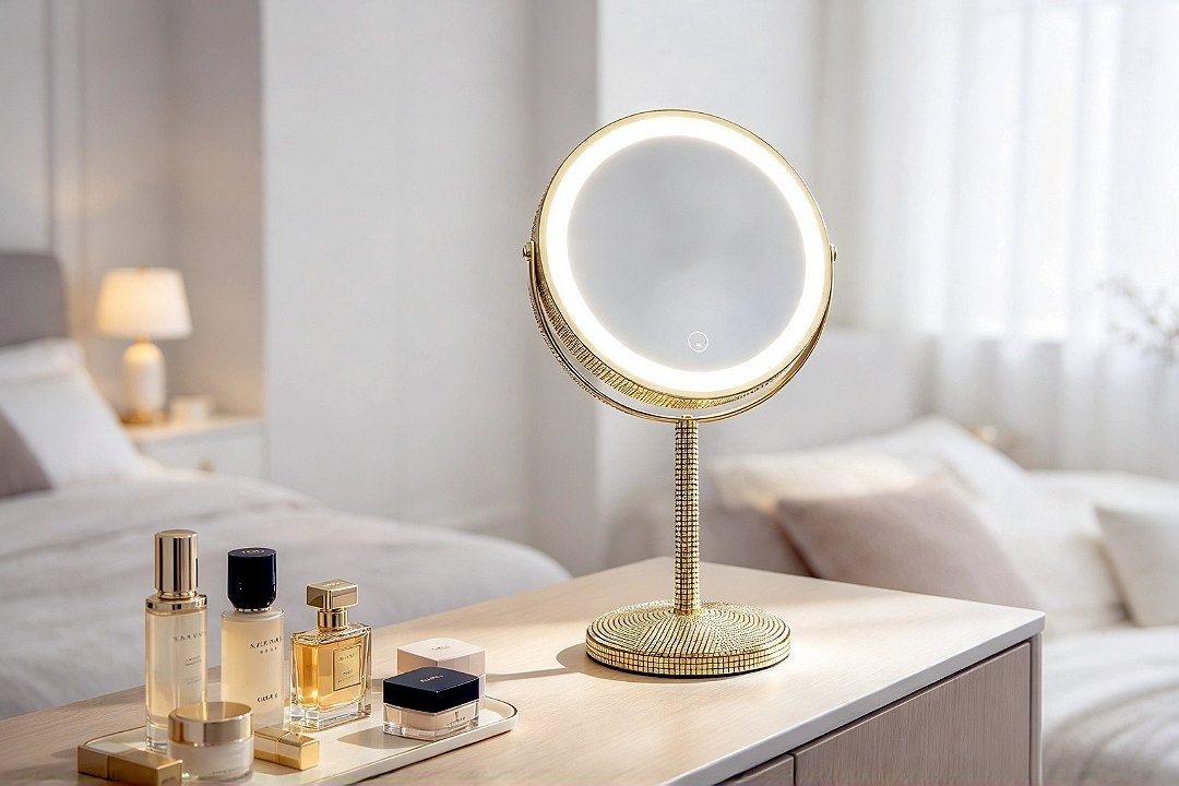 LED Double-Sided Tabletop Makeup Mirror TCMM-M2 Use Case · Modern Minimalist Style: Char…