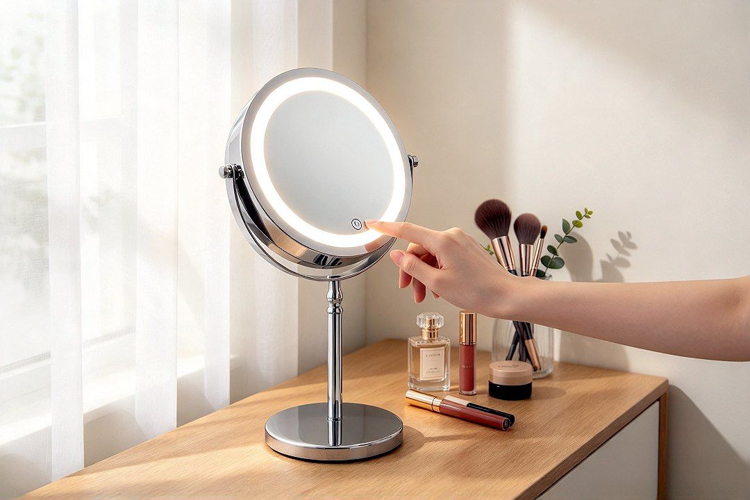 TCMM-A LED Double-Sided Tabletop Makeup Mirror (7-inch Battery Model)