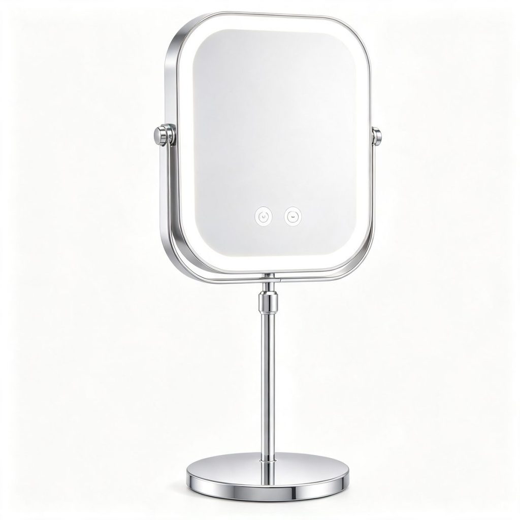 方形双面 LED 台式镜 MM-S1（圆底座） - image 2