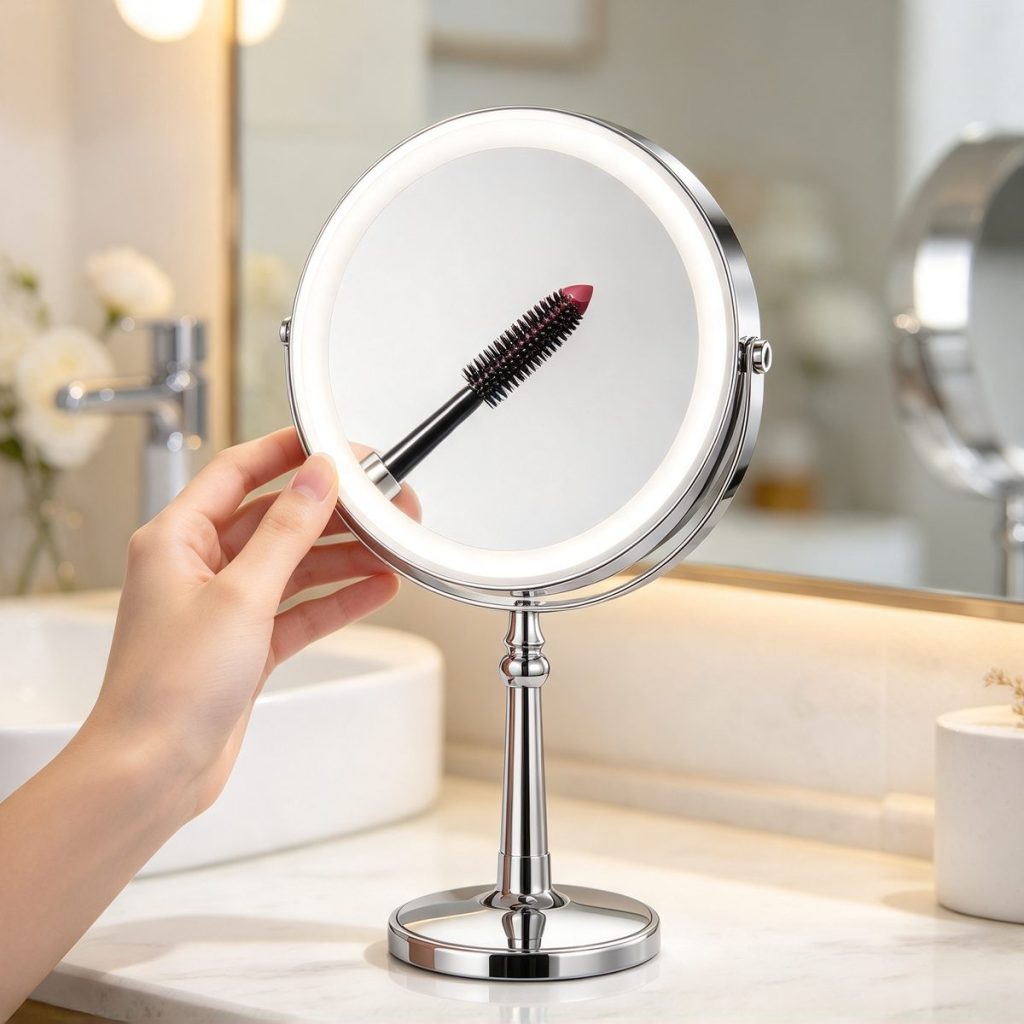 TCMM-R 10X magnifying side showing a mascara brush in detail